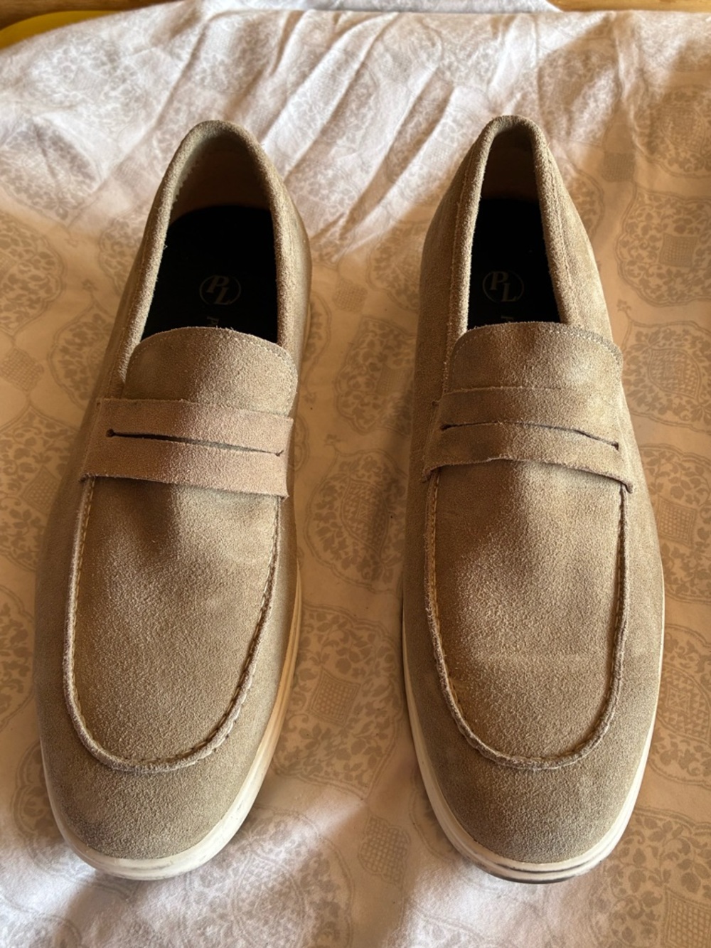 Penny Lane Abbey Road Suede Tan Loafers Size 10.5